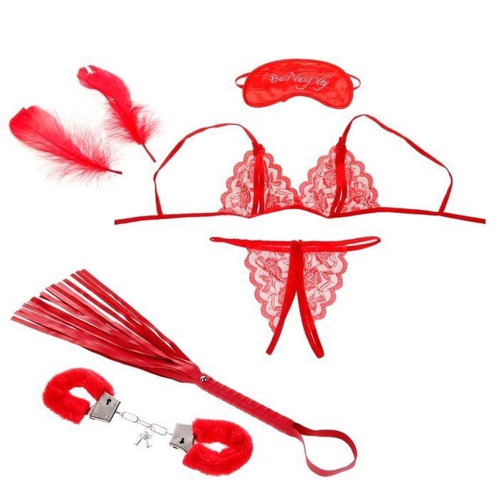 Набор для влюбленных из 7 предметов красный