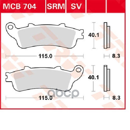 

Колодки торм. зад./пер. 115.6 x 41.0 x 8.0 mm moto TRW/Lucas MCB704