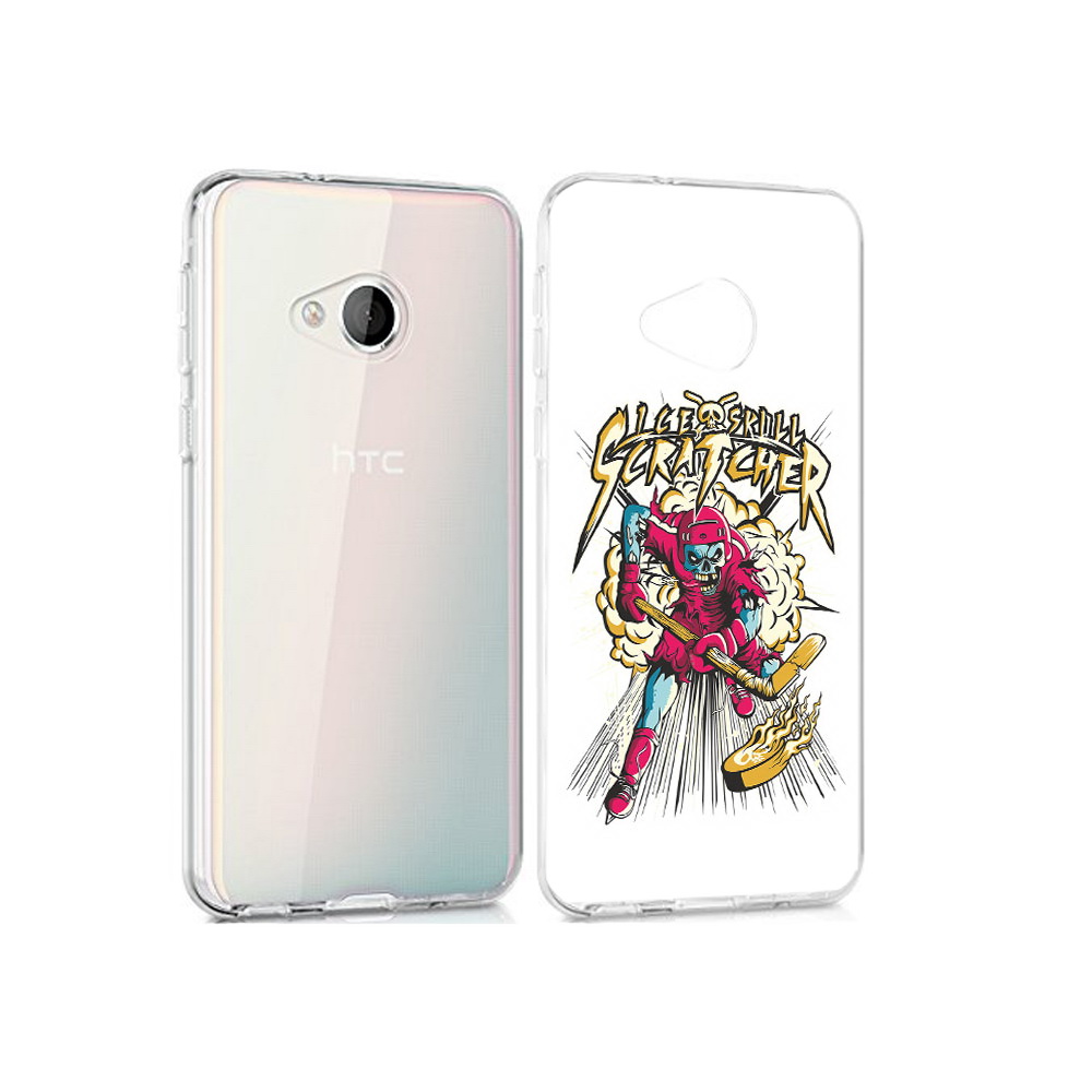 

Чехол MyPads Tocco для HTC U Play нарисованный скелет хоккеист, Прозрачный, Tocco