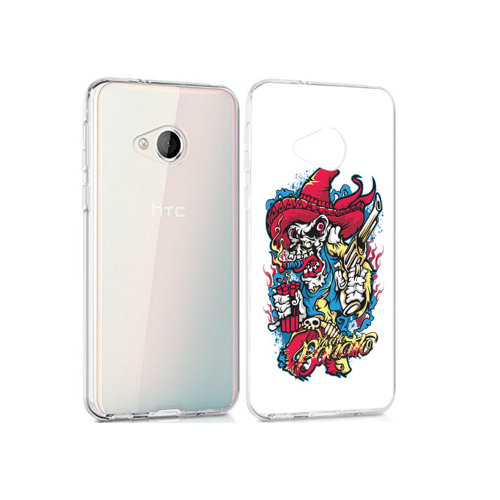 

Чехол MyPads Tocco для HTC U Play нарисованный скелет с писталетом, Прозрачный, Tocco