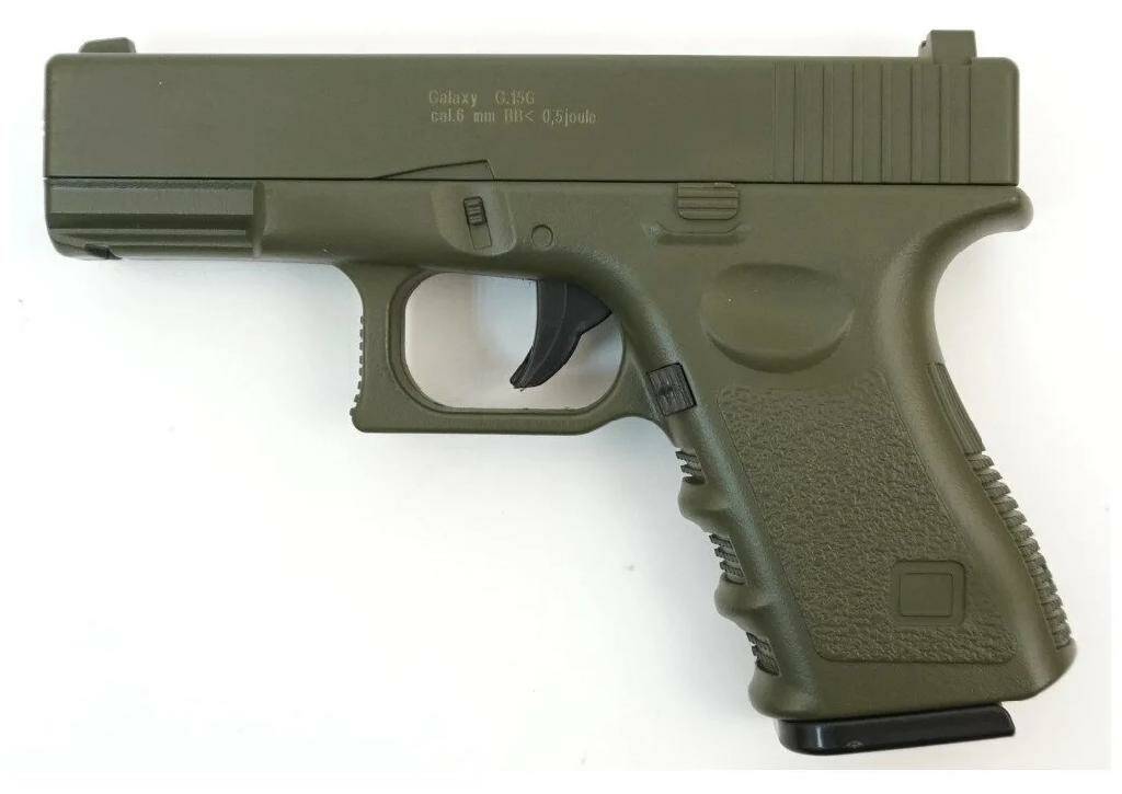 

Страйкбольный пистолет Galaxy G.15G Glock металлический, пружинный, Зеленый