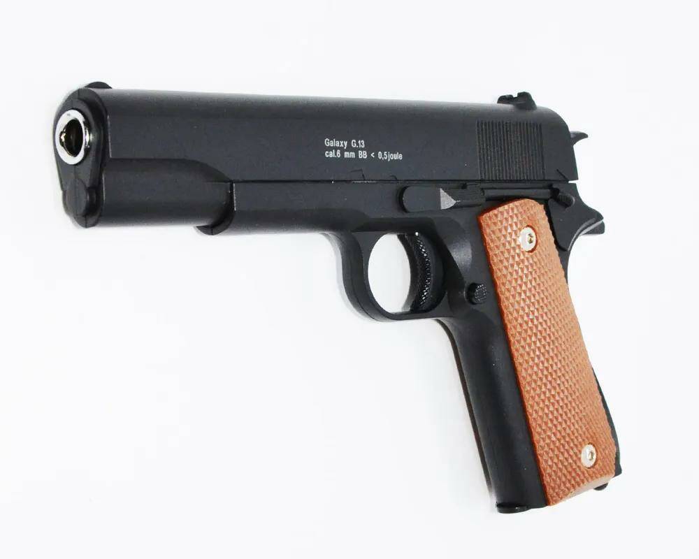 Страйкбольный пистолет Galaxy G.13GD Colt 1911 black металлический, пружинный