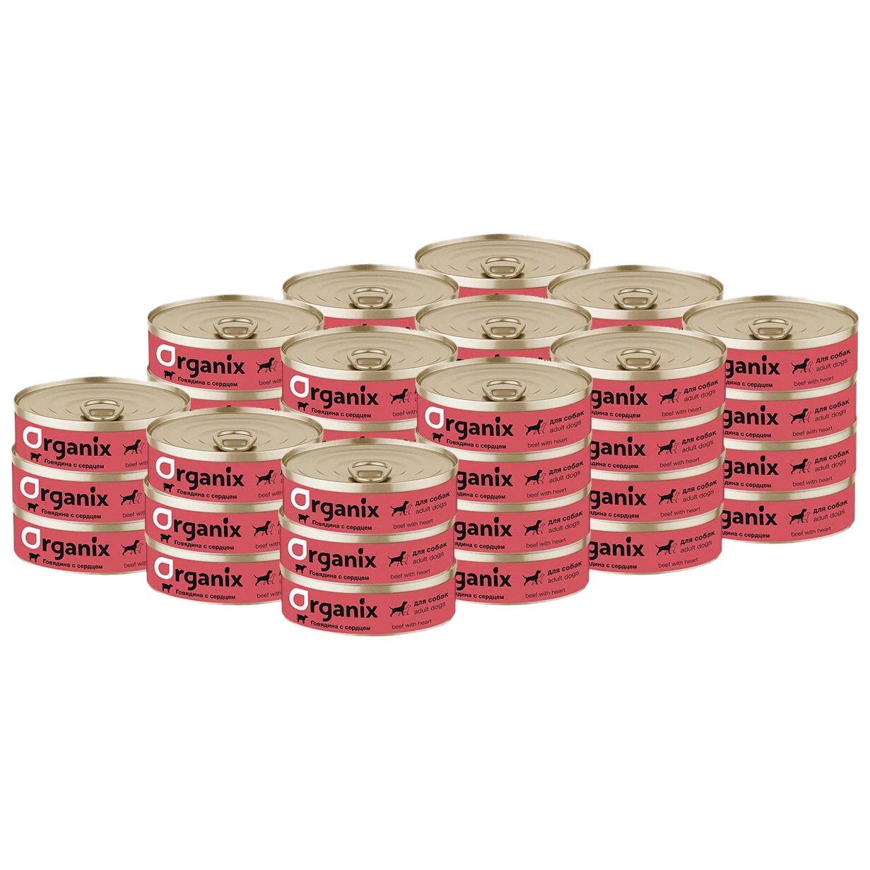 

Консервы Organix с говядиной и сердцем для собак 45шт 100г