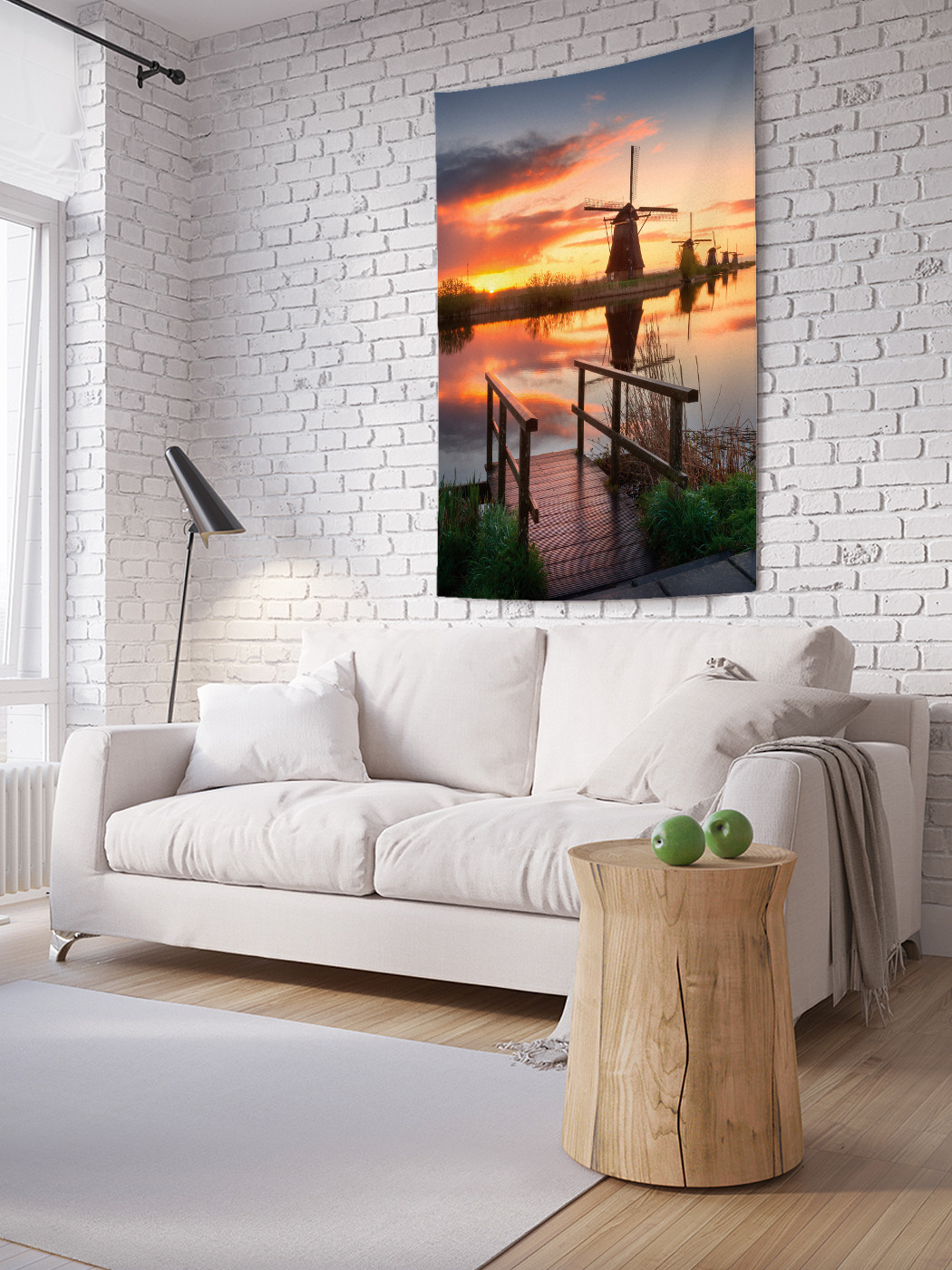 

Вертикальное фотопанно на стену JoyArty Мельницы у реки 100x150 см, Мельницы у реки