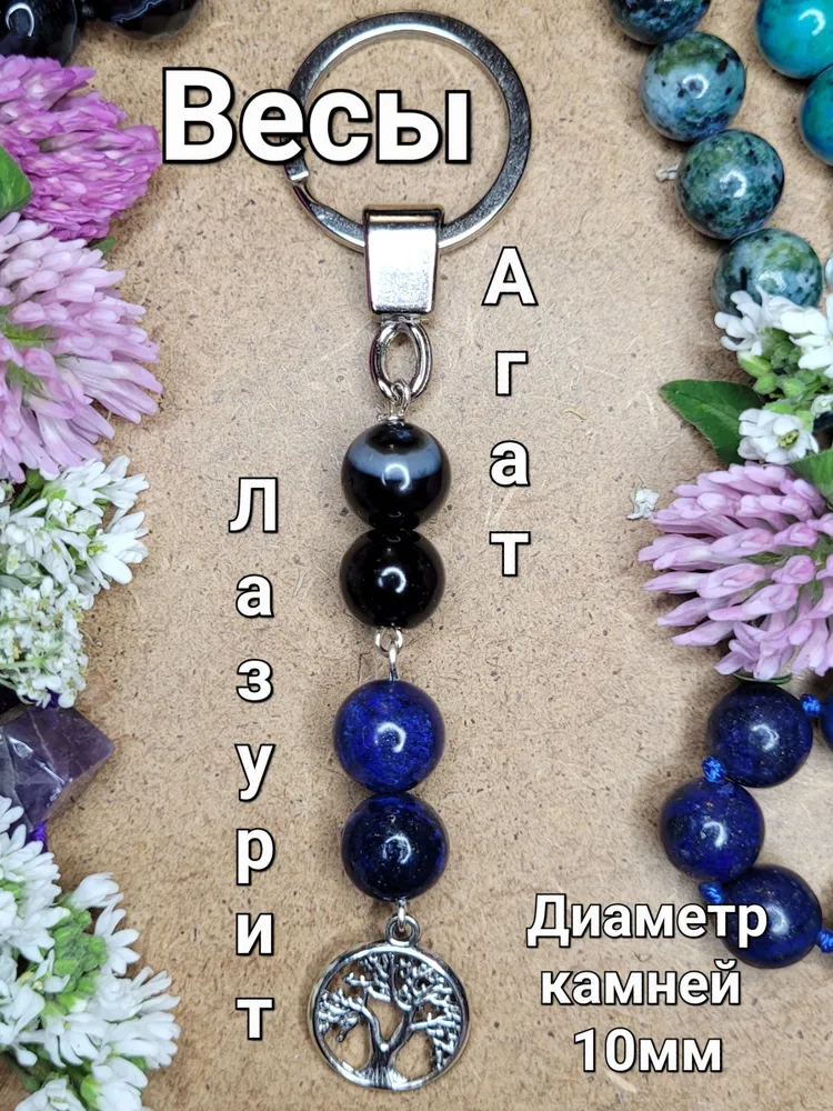 

Брелок унисекс Temerdash 4 камня весы, Разноцветный, 4 камня