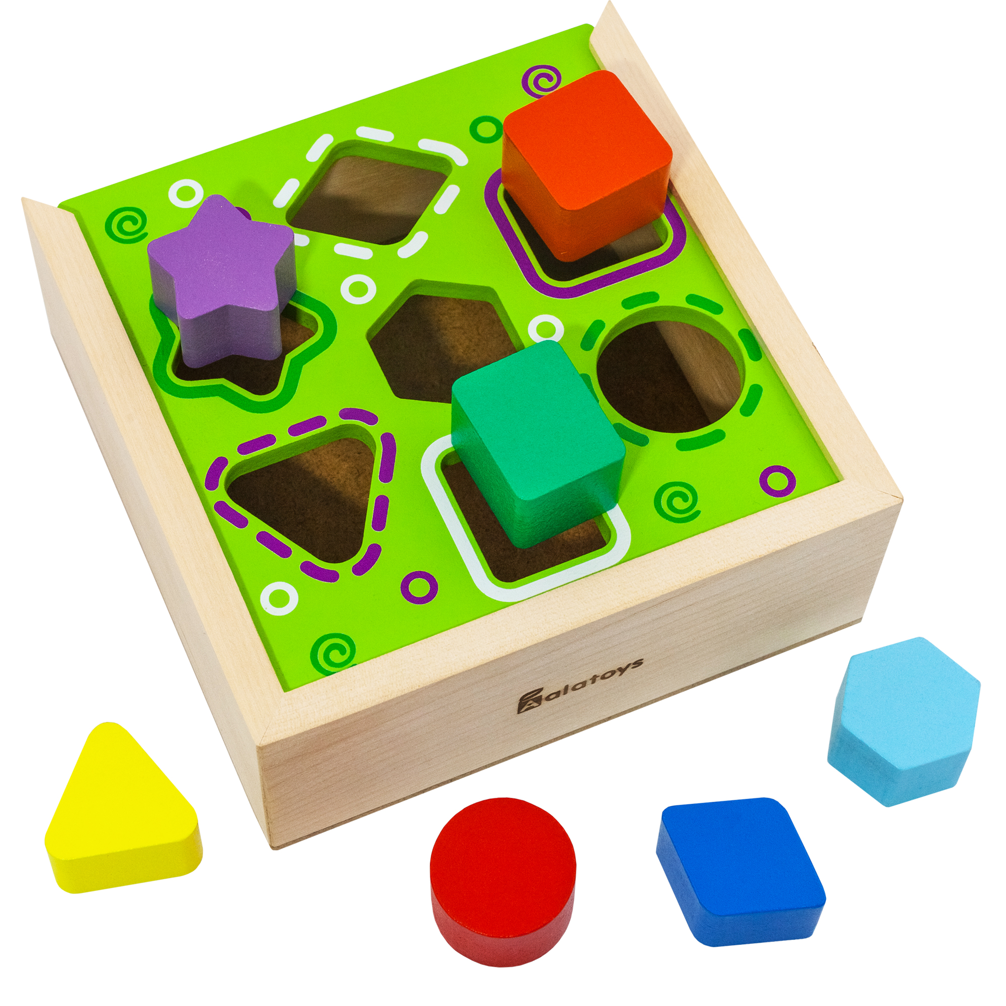 фото Сортер ящик функциональный alatoys развивающая деревянная монтессори игрушка для детей