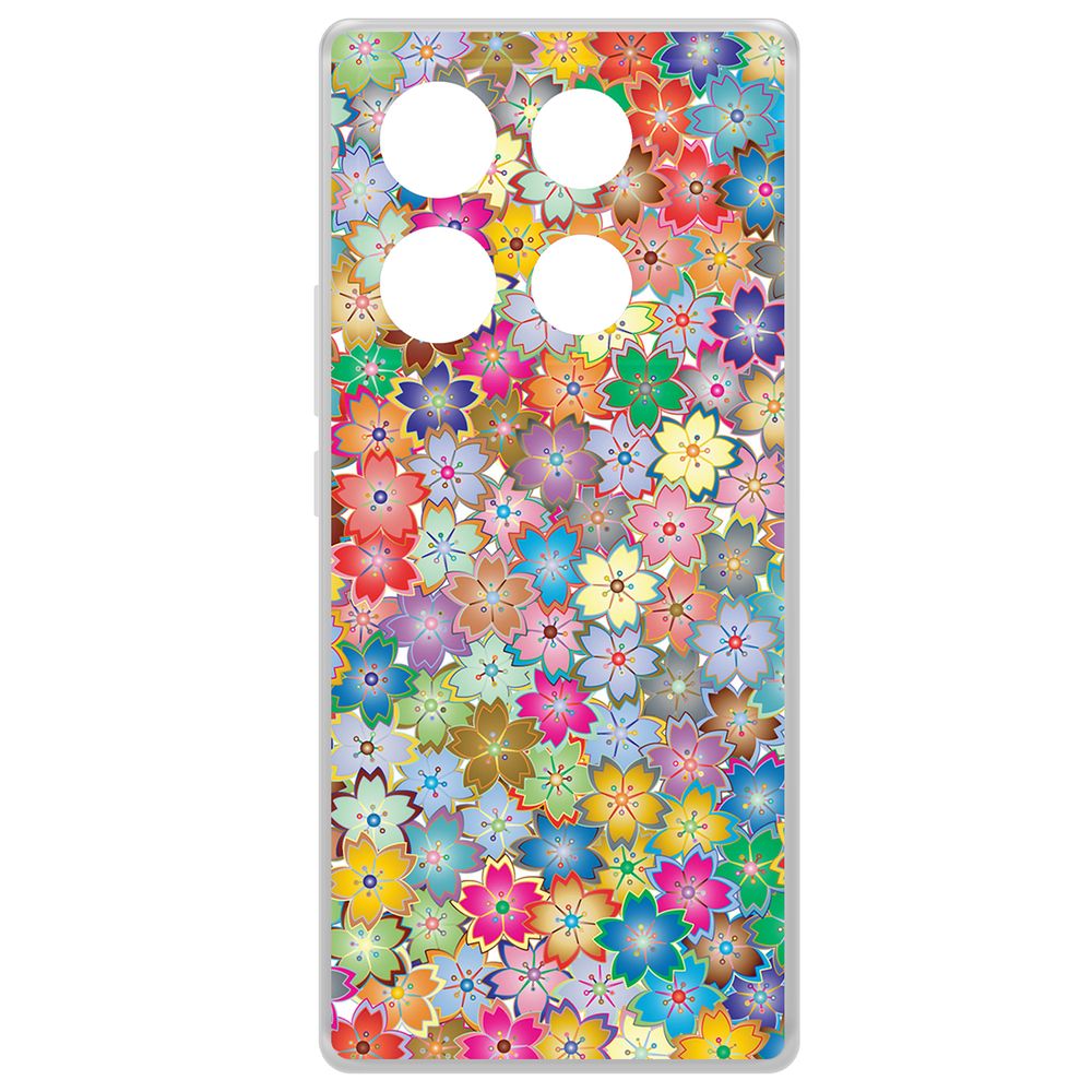 

Чехол-накладка Krutoff Clear Case Цветочный паттерн 4 для INFINIX Note 40 Pro, Прозрачный