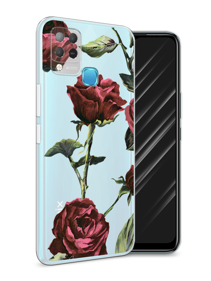 

Чехол Awog на Infinix HOT 10S "Бордовые розы фон", Разноцветный, 3100250-8