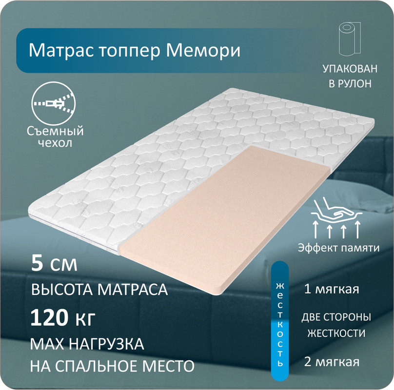 

Анатомический матрас-топпер Anriz Мемори 140x200, Белый