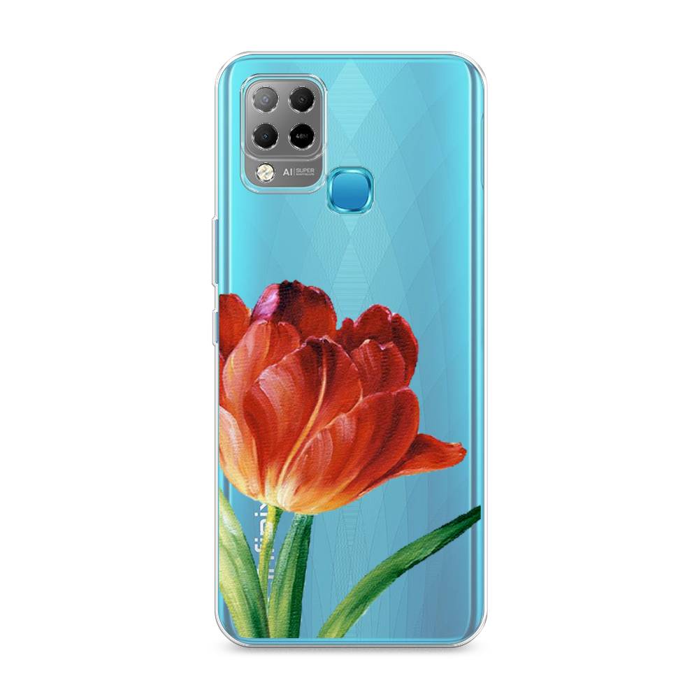 

Чехол Awog на Infinix HOT 10S "Красный тюльпан", Разноцветный, 3100250-8