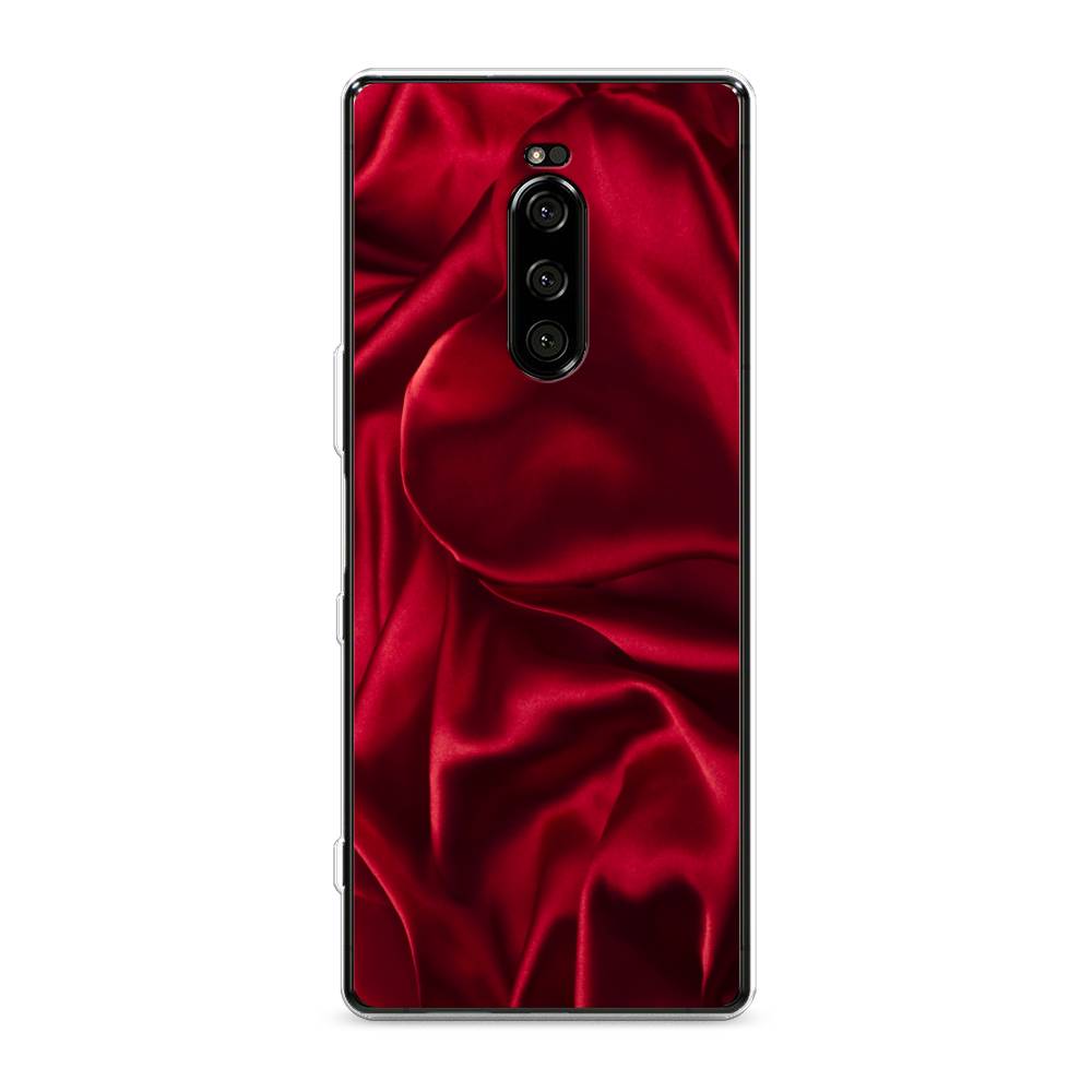 фото Силиконовый чехол "текстура красный шелк" на sony xperia xz4 awog