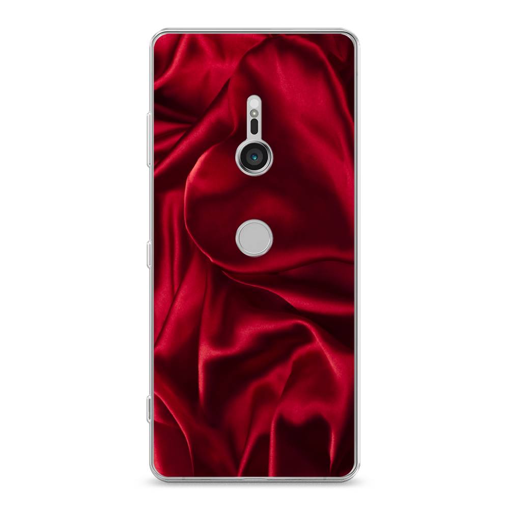 фото Силиконовый чехол "текстура красный шелк" на sony xperia xz3 awog