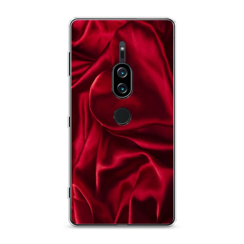 фото Силиконовый чехол "текстура красный шелк" на sony xperia xz2 premium awog