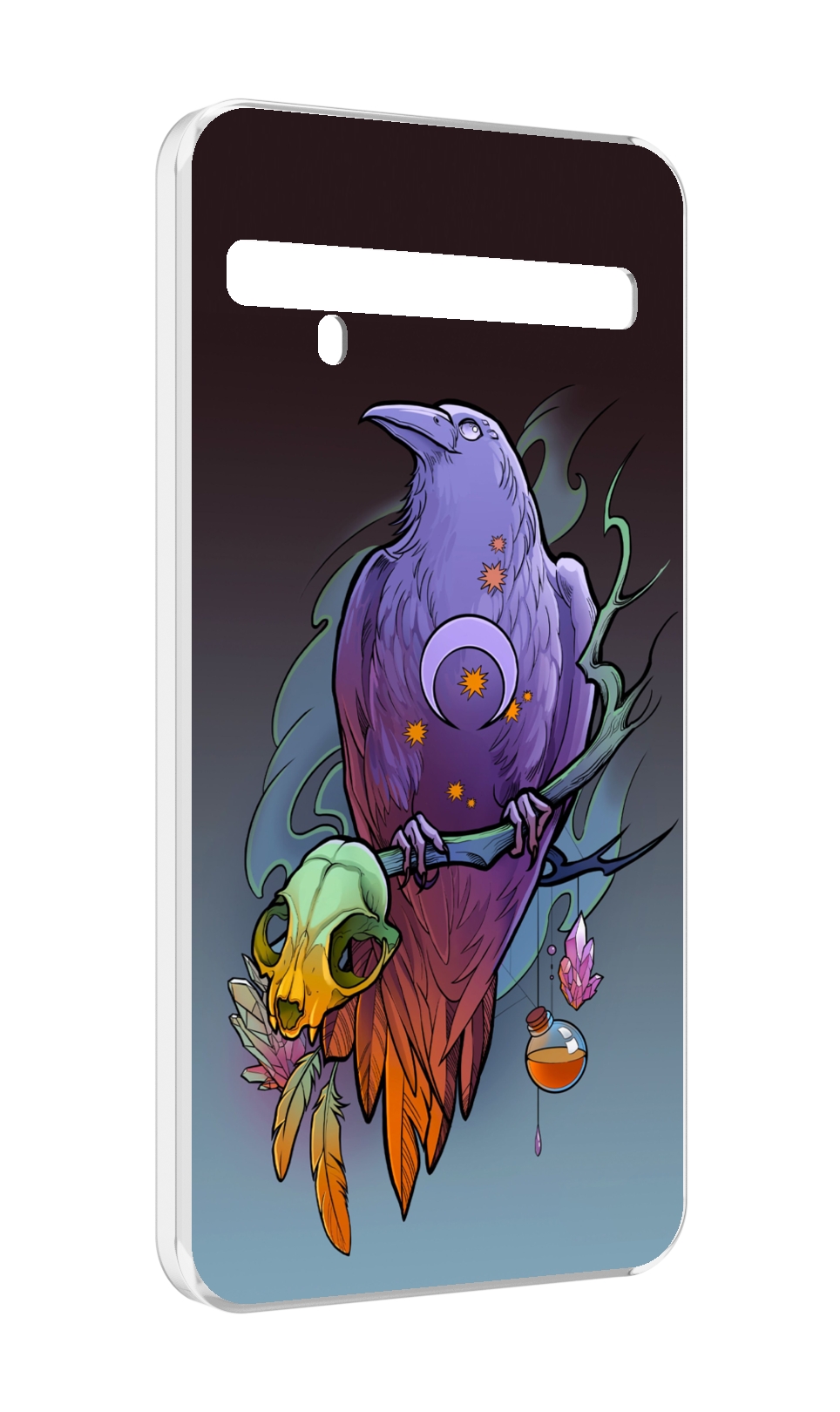 

Чехол MyPads фиолетовый ворон на ветке для TCL 10 Pro / TCL 10 + Plus, Прозрачный, Tocco