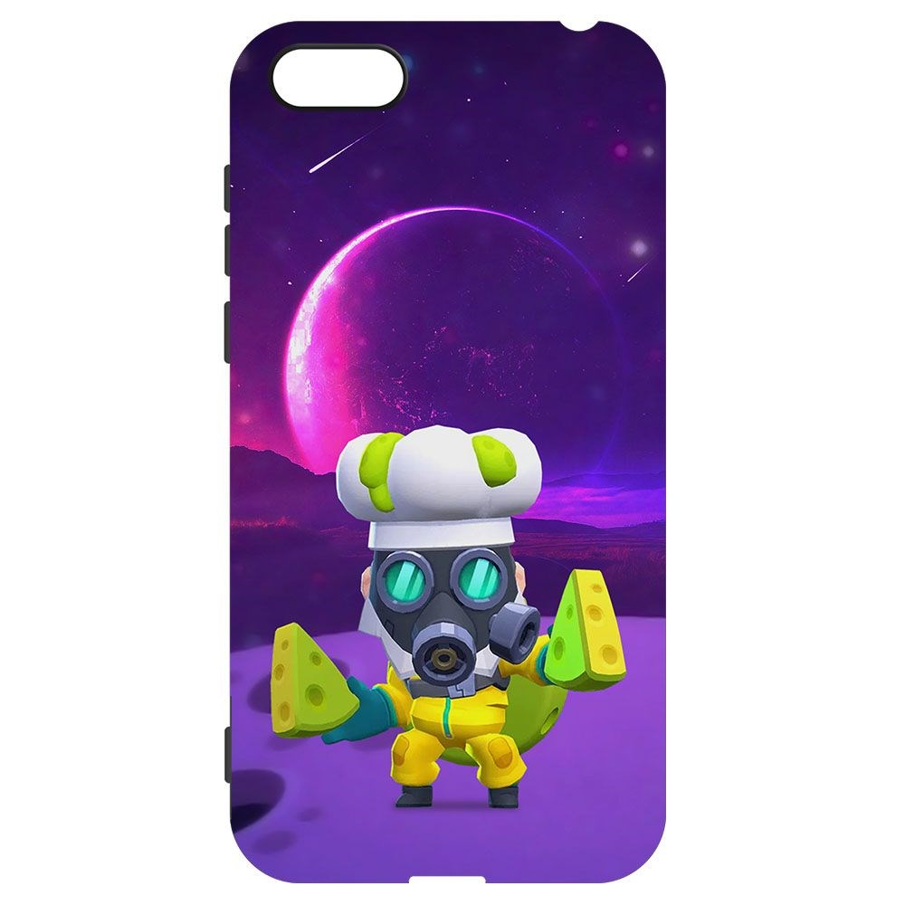 

Чехол-накладка Krutoff Софт Кейс Brawl Stars - Майк с плесенью для Honor 7A черный