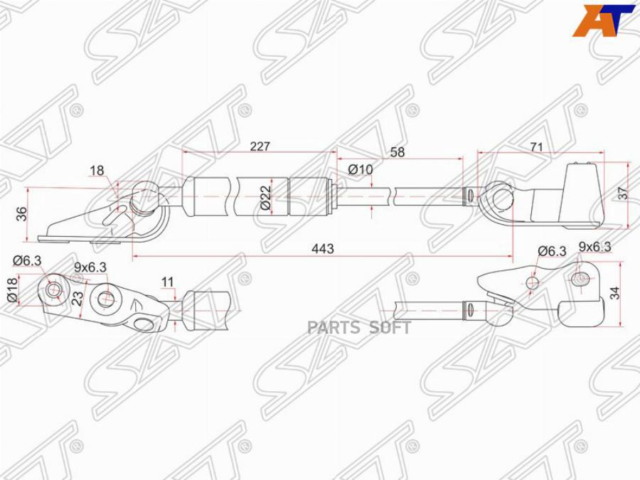 Амортизатор Крышки Багажника Toyota Ipsum ##M2# 01-09 Lh (левый) Sat арт. ST-68960-44070