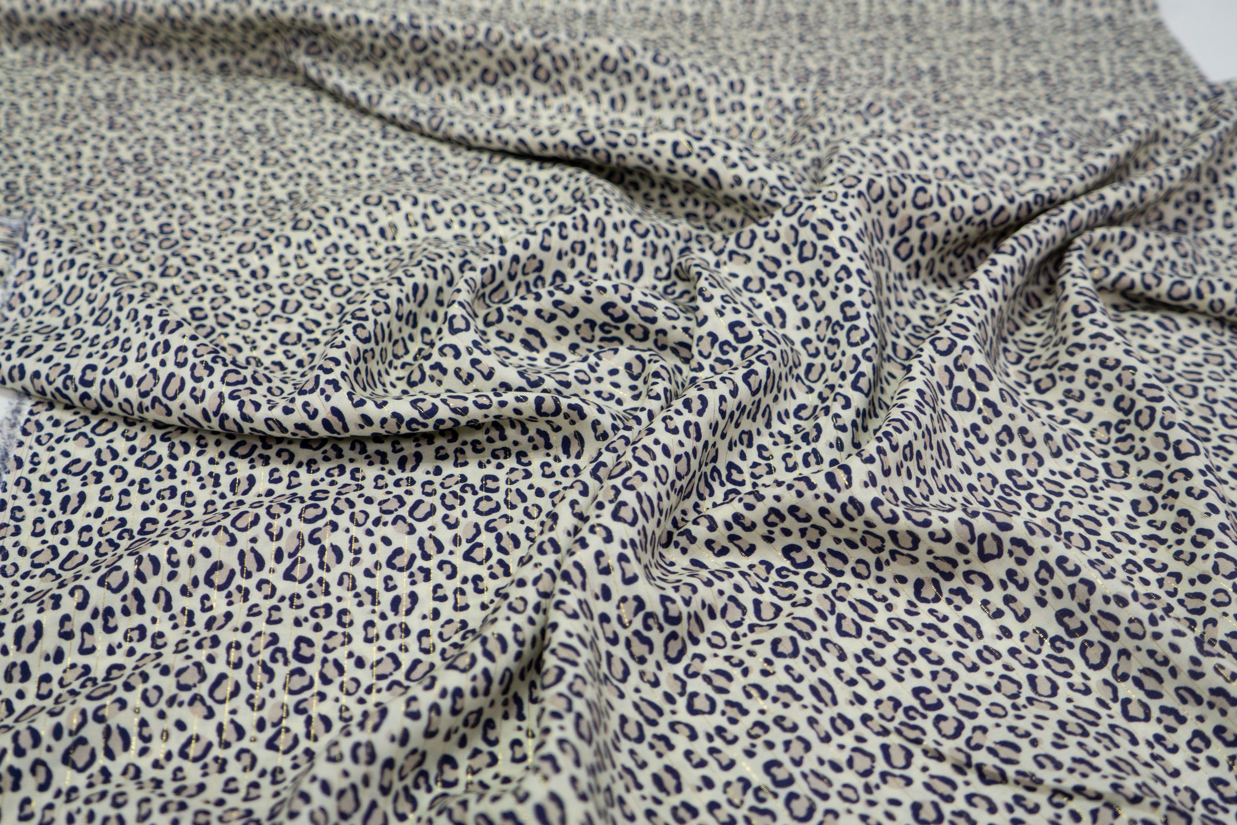

Ткань UNOFABRIC MON04946 Вискоза с люрексом мелкий леопард 100x140 см, Разноцветный