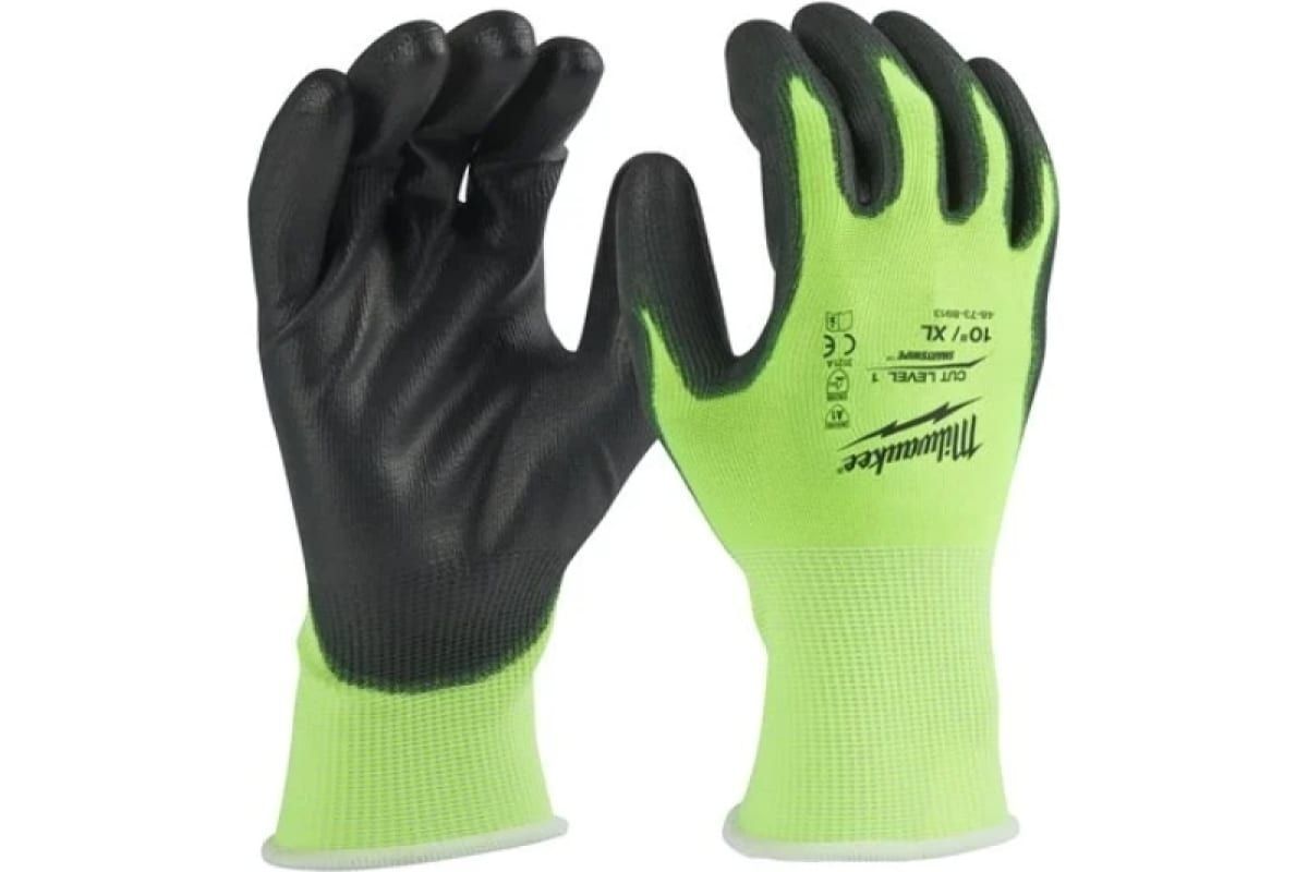 Перчатки Milwaukee сигнальные с уровнем сопротивления порезам 1, размер XL/10 4932479919 зимние перчатки milwaukee