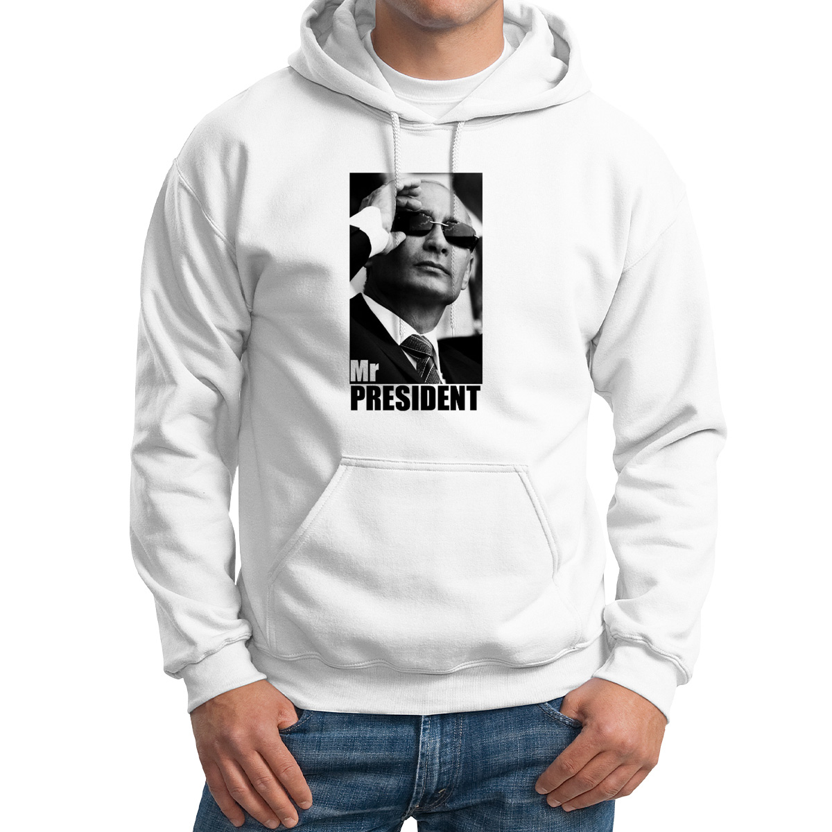 

Худи унисекс CoolPodarok Mr President мистер призидент Путин белое 60 RU, Белый, M0113194