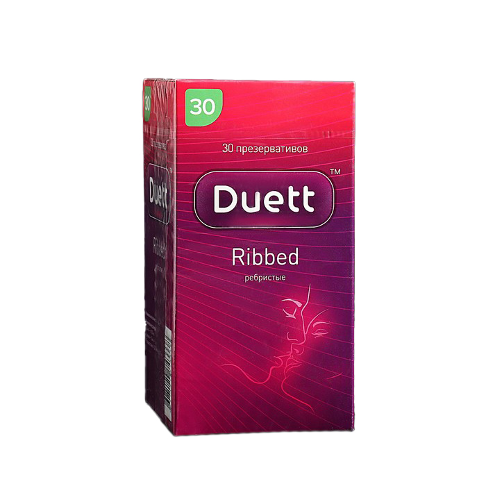 Презервативы DUETT ribbed 30 шт. 100055221906 прозрачный