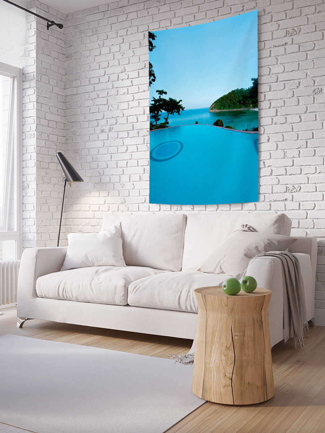 фото Вертикальное фотопанно на стену joyarty "бассейн впадает в море", 100x150 см