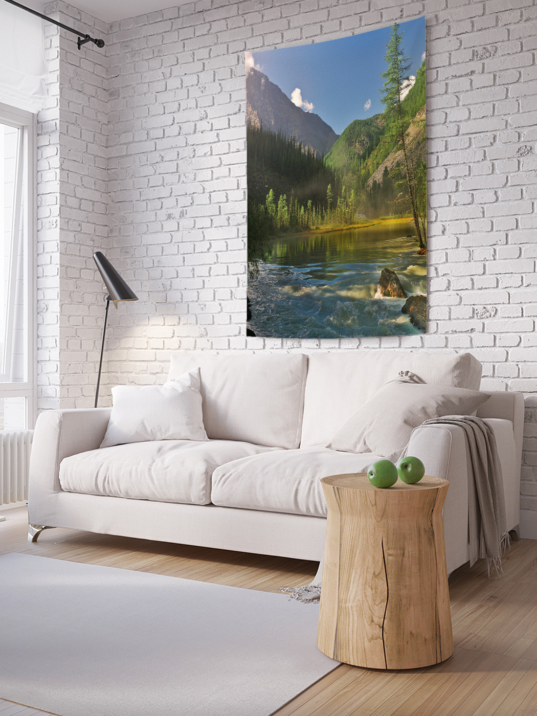 

Вертикальное фотопанно на стену JoyArty Сказочная река перед горой 100x150 см, Сказочная река перед горой