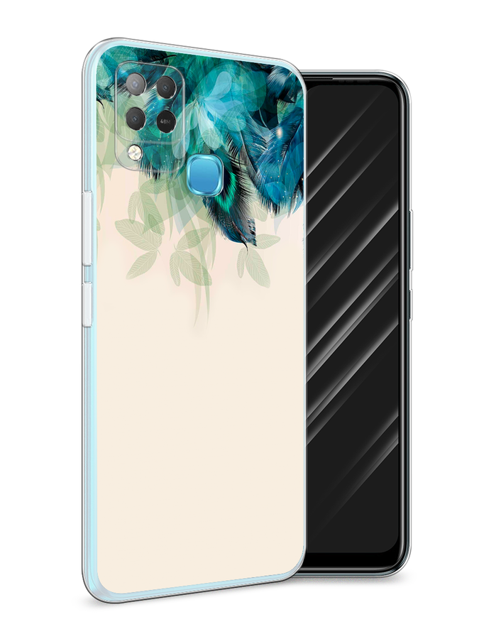 

Чехол Awog на Infinix HOT 10S "Перья голубого цвета", Разноцветный, 3100250-2