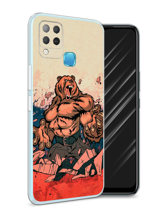 

Чехол Awog на Infinix HOT 10S "Медведь с флагом РФ", Разноцветный, 3100250-2