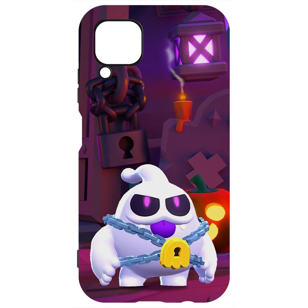

Чехол-накладка Krutoff Софт Кейс Brawl Stars - Призрак Скуик для Huawei P40 Lite черный