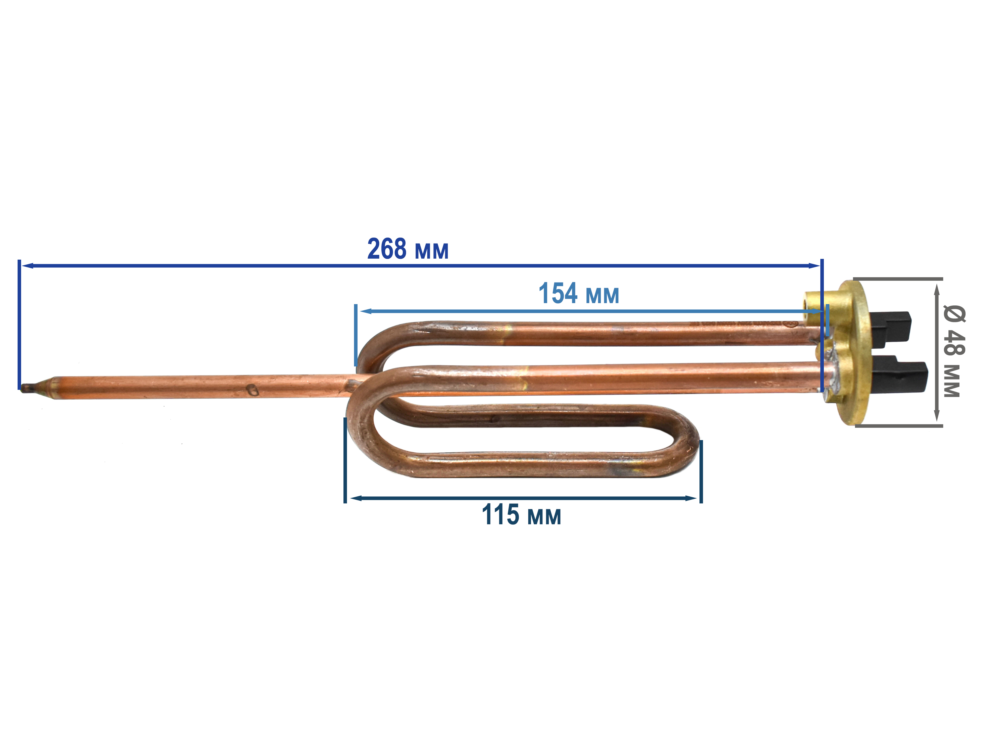 фото Тэн для водонагревателя, медный, rcf 1500w м6 d48мм, 1842280 ekparts