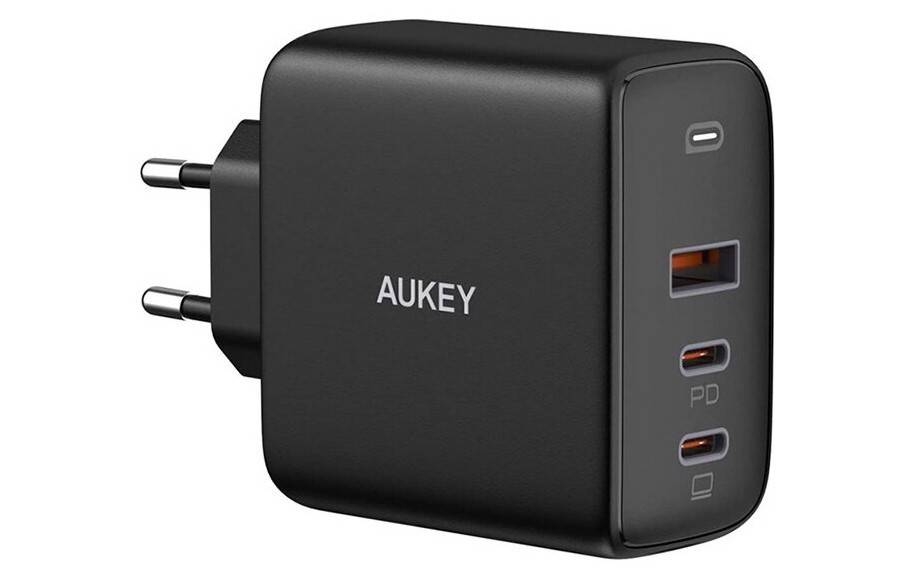 фото Сетевое зарядное устройство aukey omnia mix3 pa-b6s 90w, 3-port, 90w, черный