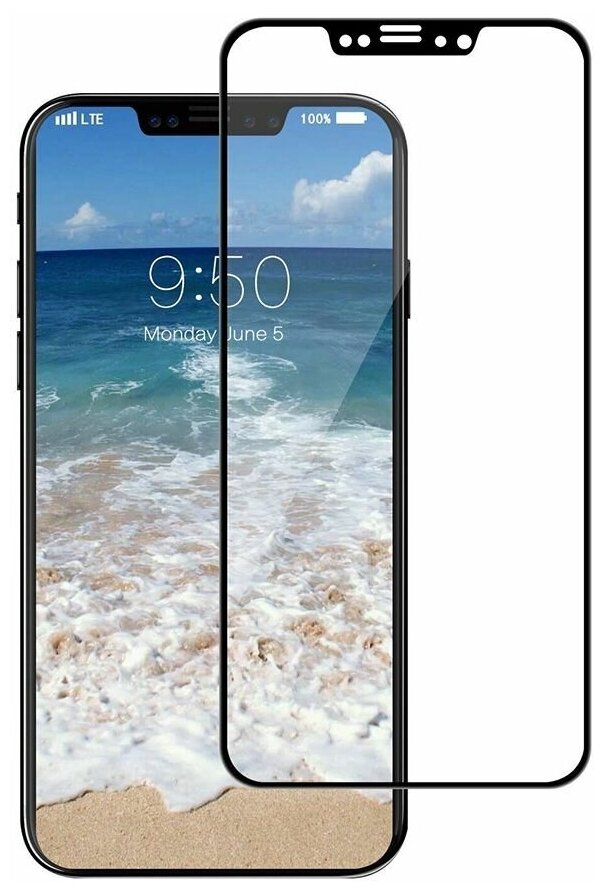 

Защитное стекло Brosco для APPLE iPhone X 3D 0.3mm Black IPX-3D-GLASS-BLACK, APPLE iPhone X