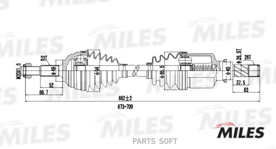 

Привод Miles Gc01117 Renault Megane 1.6 02- Лев. Miles арт. GC01117