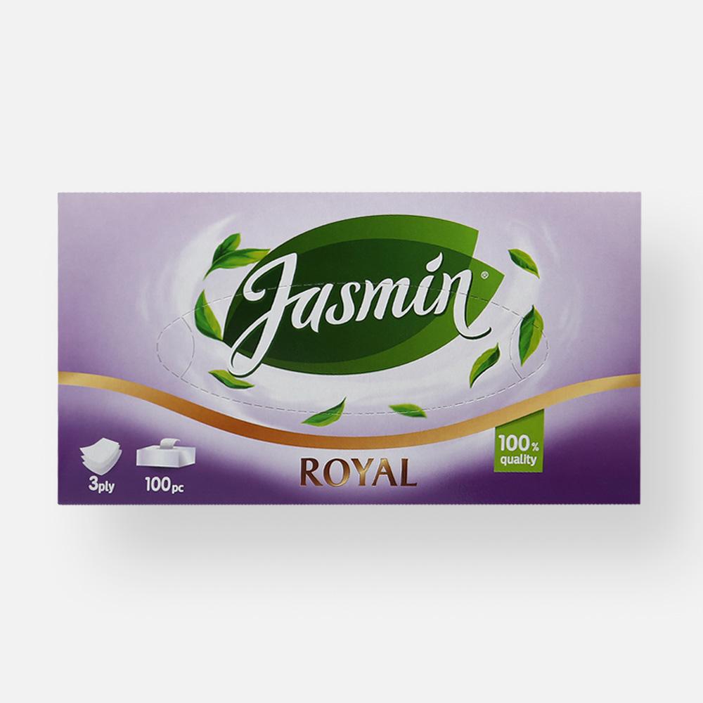 фото Салфетки бумажные jasmin royal, 3 слоя, косметические, в коробке, 100 шт.