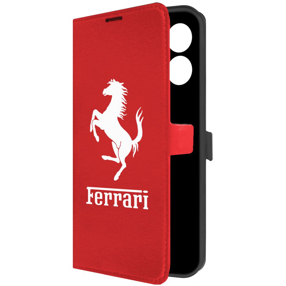 

Чехол-книжка Krutoff Eco Book для Honor X7a Plus Ferrari красный