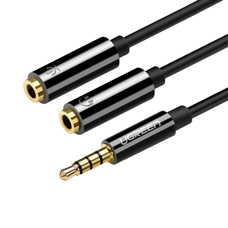 

Кабель mini-Jack 3.5mm-mini-Jack 3.5mm uGreen AV141 0.2м черный, AV141
