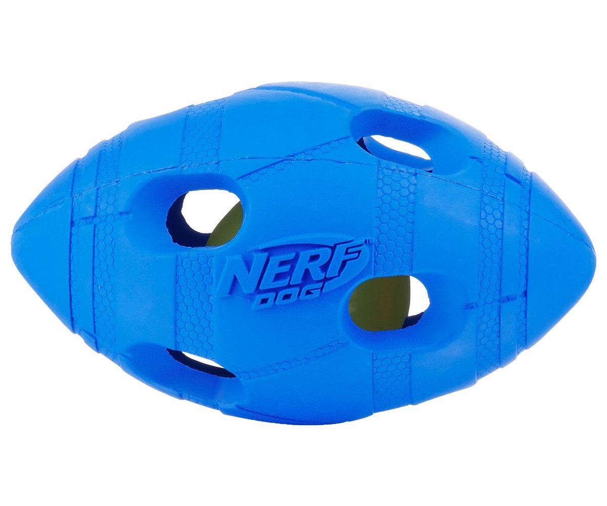Апорт для собак NERF Мяч для регби светящийся, цвет в ассортименте, длина 13.5 см