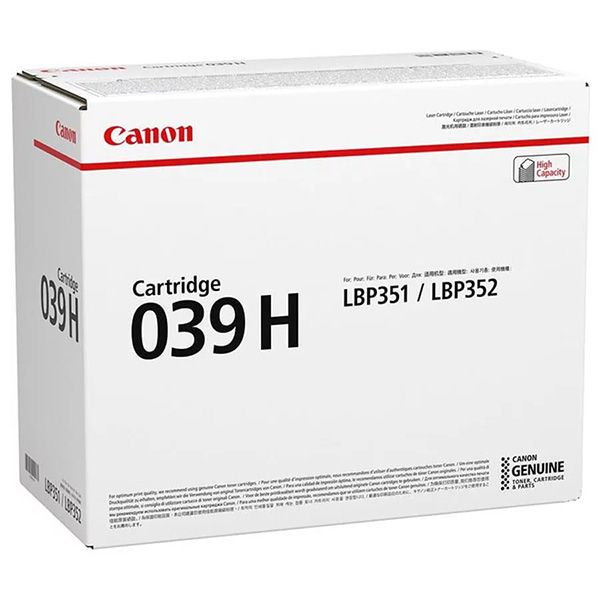 

Картридж для лазерного принтера Canon 039 H черный, оригинал, 039 H