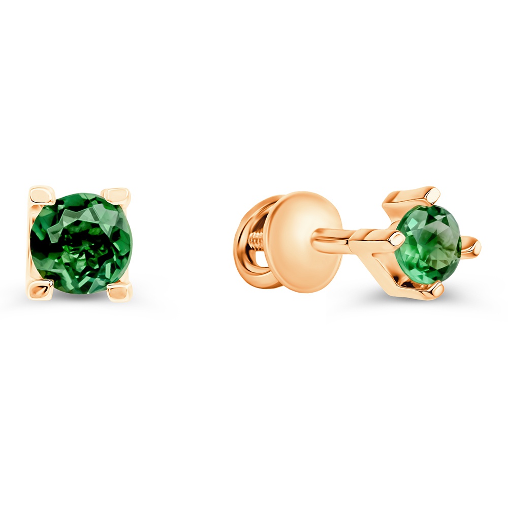 

Серьги из золота 585Gold 102009836, изумруд искусственный, 102009836