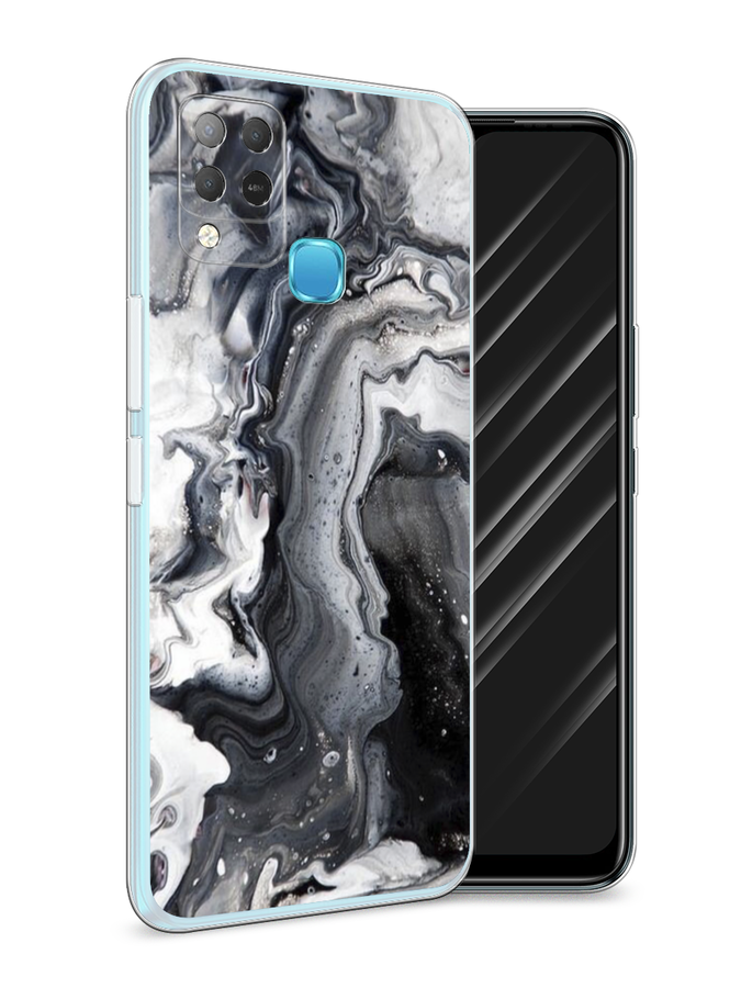 

Чехол Awog на Infinix HOT 10S "Бело-черные сложные полосы", Разноцветный, 3100250-3