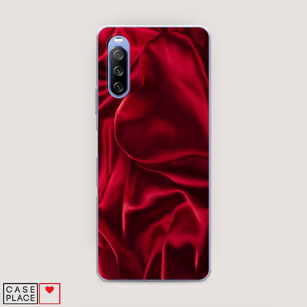 фото Силиконовый чехол "текстура красный шелк" на sony xperia 10 iii awog