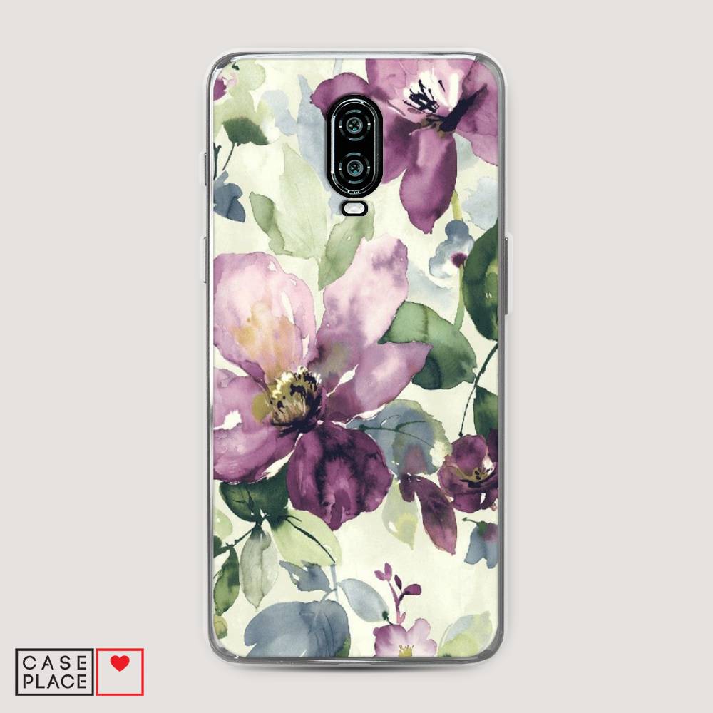 

Чехол Awog на Oneplus 6T / ВанПлас 6T "Сиреневые цветы-акварель", Фиолетовый, 150650-10
