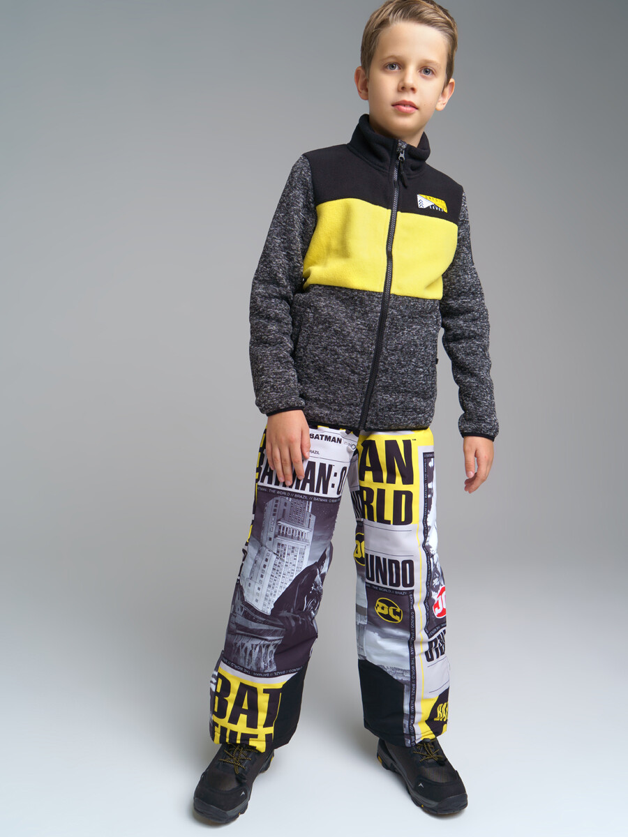 

Толстовка флисовая PlayToday, черный;жёлтый;серый, 128, Черный;желтый;серый, 32210241