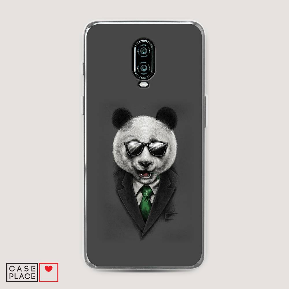 

Чехол Awog на Oneplus 6T / ВанПлас 6T "Деловая панда", Серый;зеленый, 150650-10