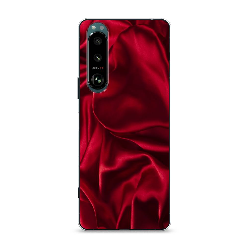 фото Силиконовый чехол "текстура красный шелк" на sony xperia 1 iii awog