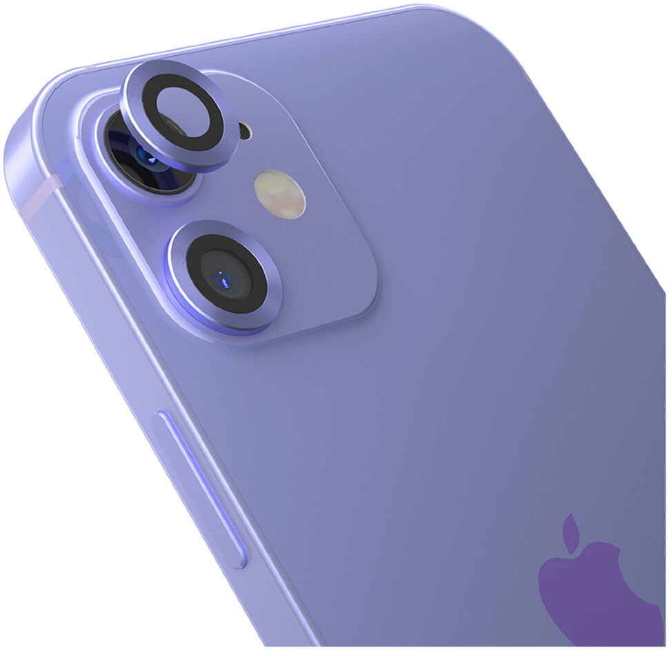 

Защитное стекло Blueo Camera ARMOR lens для камеры iPhone 11/12 mini, фиолетовый, 2 шт, Camera ARMOR lens