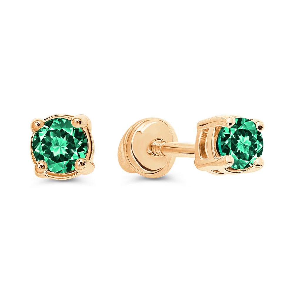 

Серьги из золота 585Gold 102009825, изумруд искусственный, 102009825