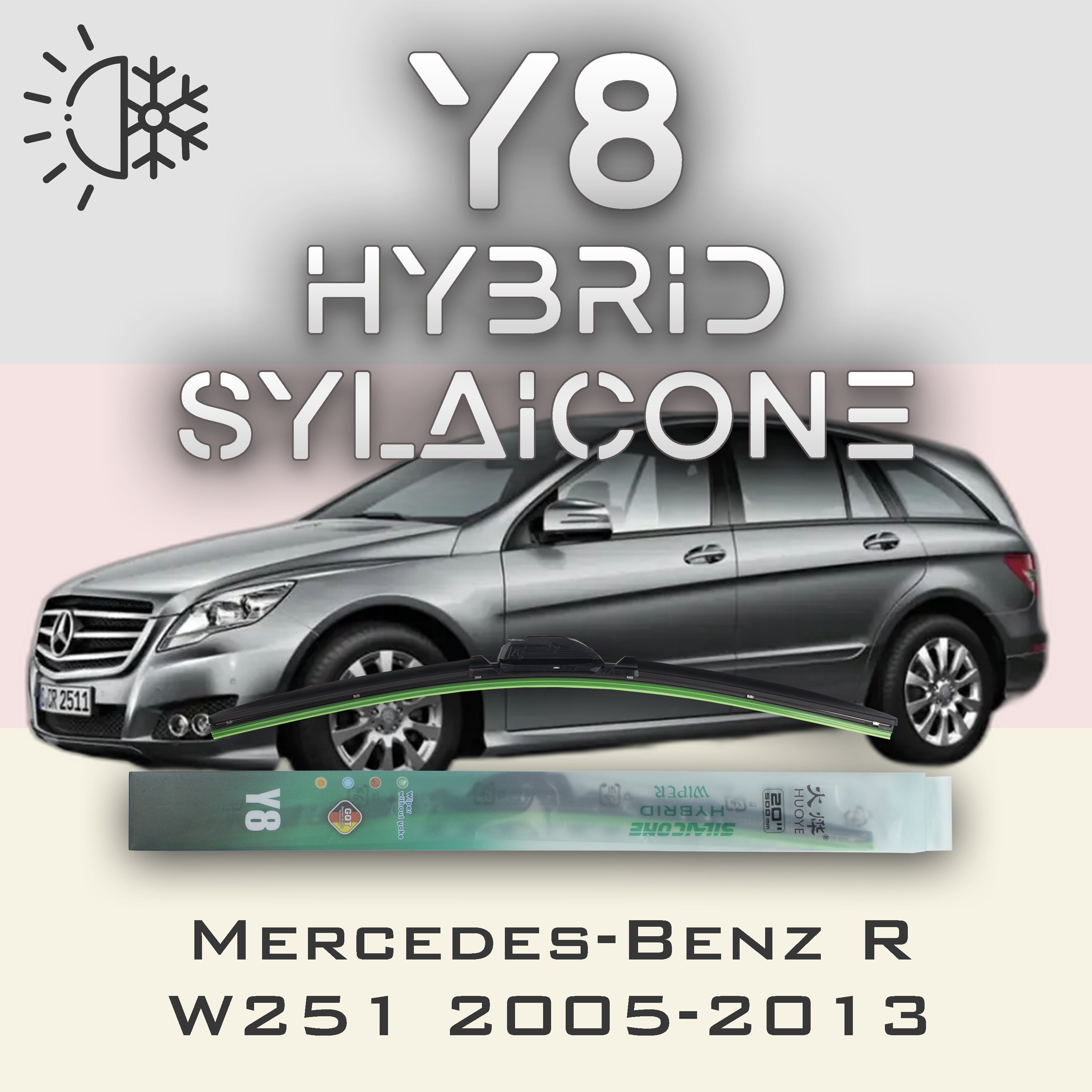 

Комплект щеток стеклоочистителя HUOYE Y8-Mercedes-Benz R-Class W251\V251 2005-2013, Y8