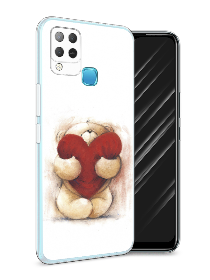 

Чехол Awog на Infinix HOT 10S "Мишка с сердцем 1", Разноцветный, 3100250-6