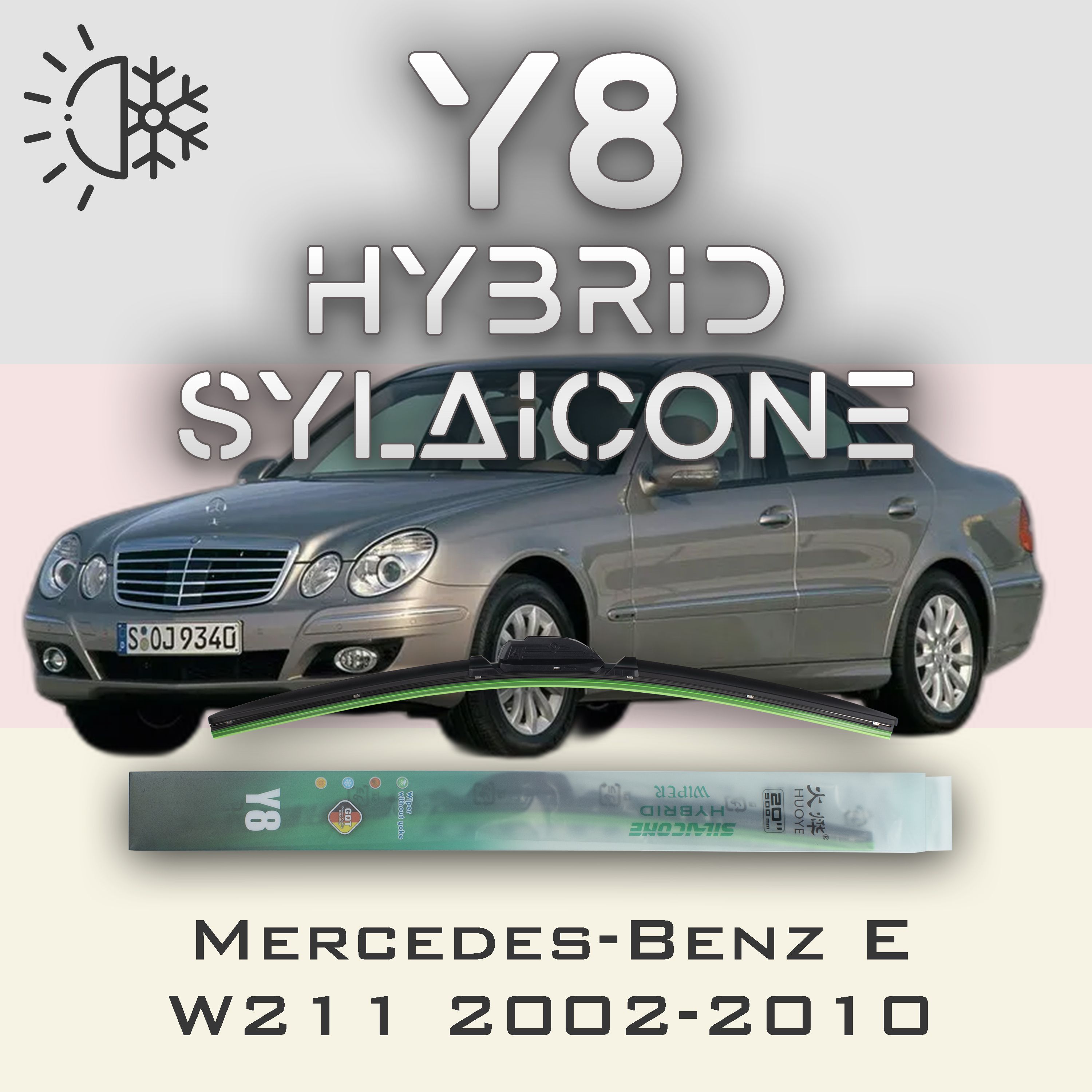 

Комплект щеток стеклоочистителя HUOYE Y8-Mercedes-Benz SL-Class R230 2001-2012, Y8
